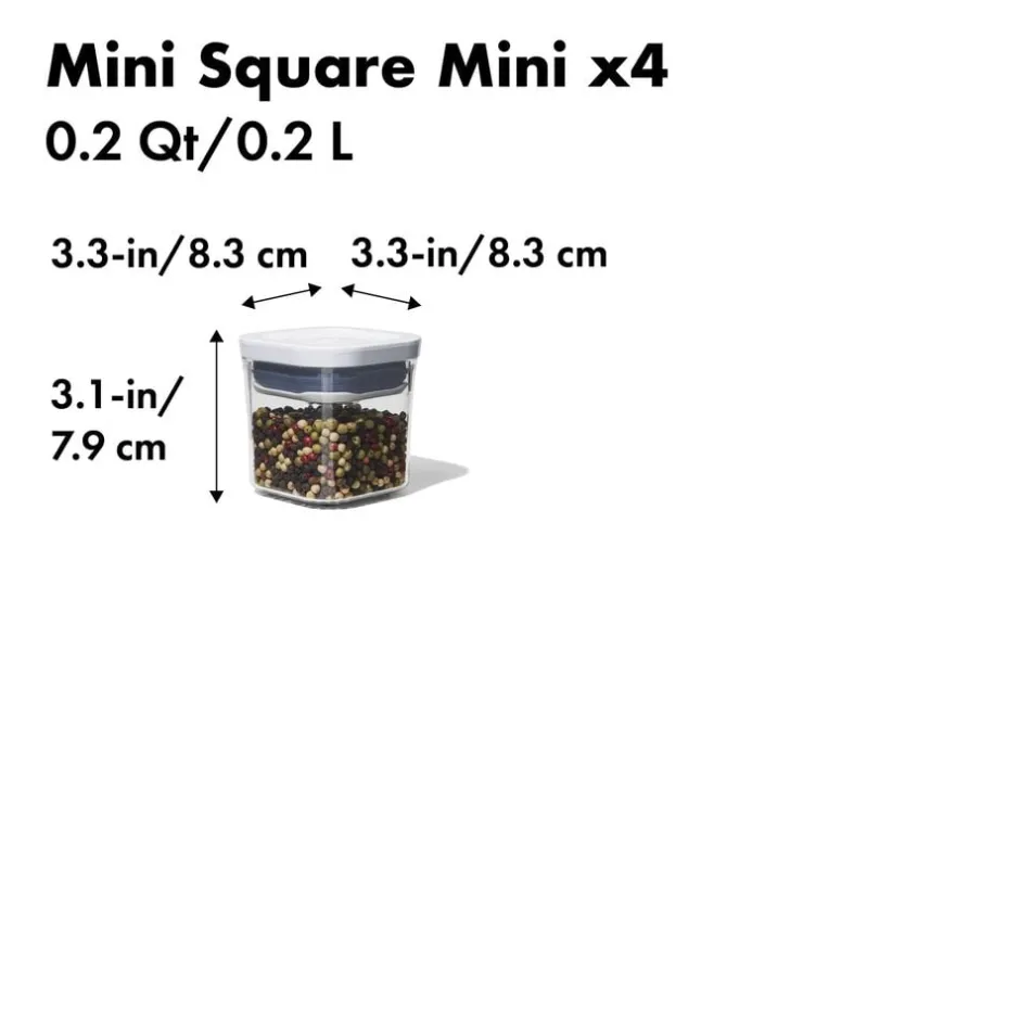 Opbevaring<OXO 4 stk. Mini POP Container sæt