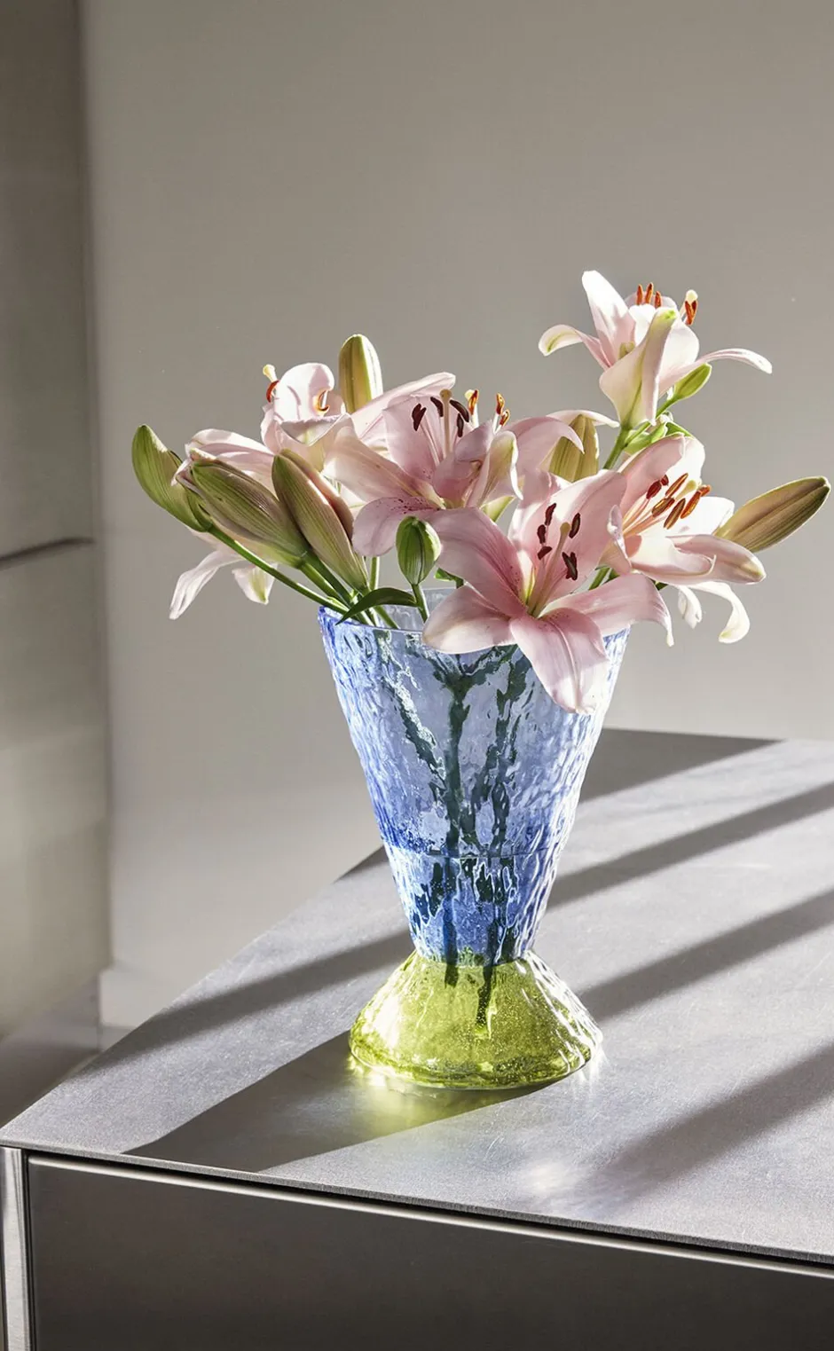 Vaser & Urtepotteskjulere<Hübsch Abyss Vase Lyseblå/ Olive