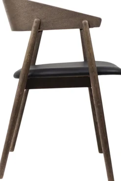 Møbler<Andersen - Furniture AC2 armchair, Smoked oak, Leather Black