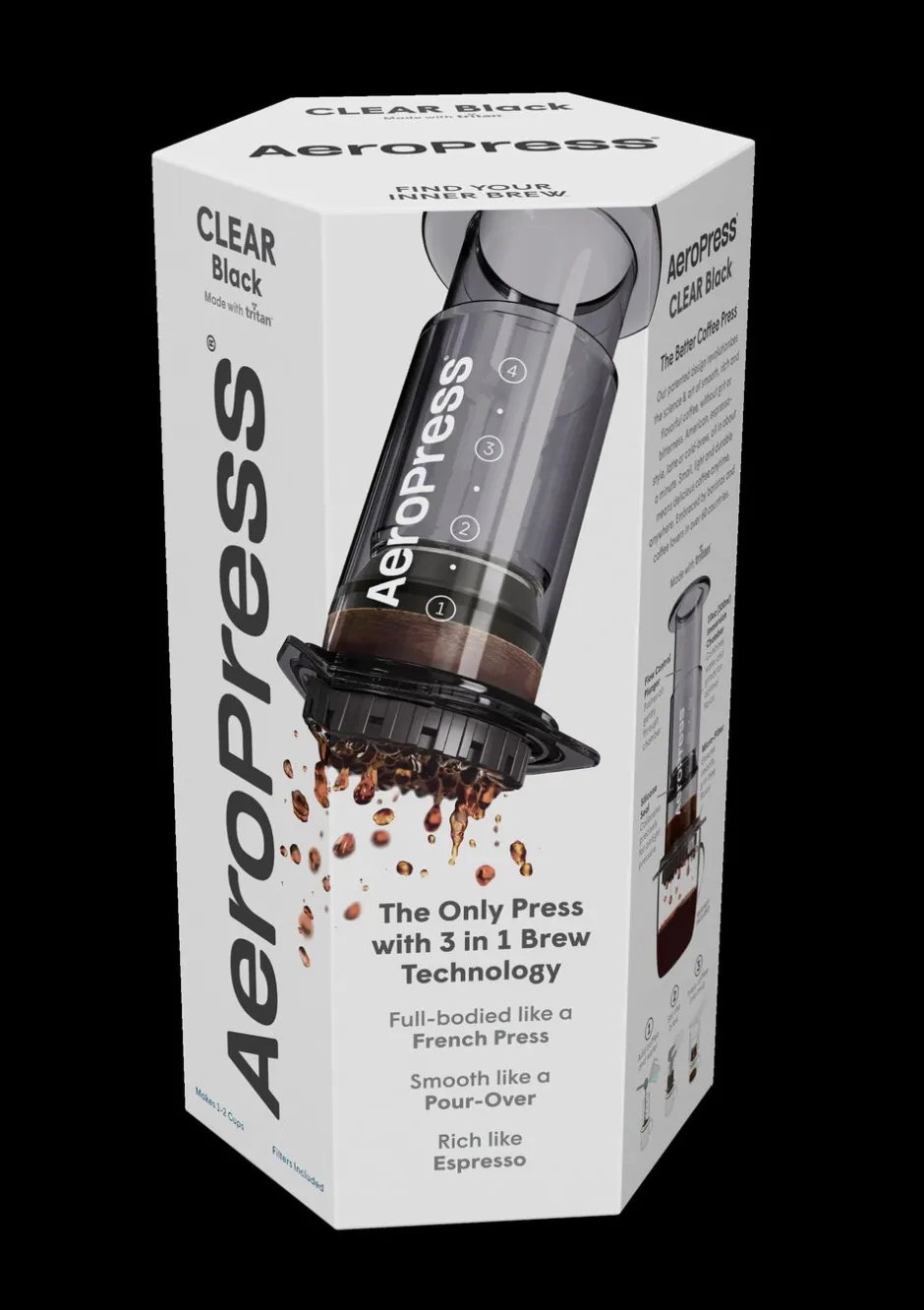 Kaffe & Te<Aeropress Clear Colors Black Coffee Press