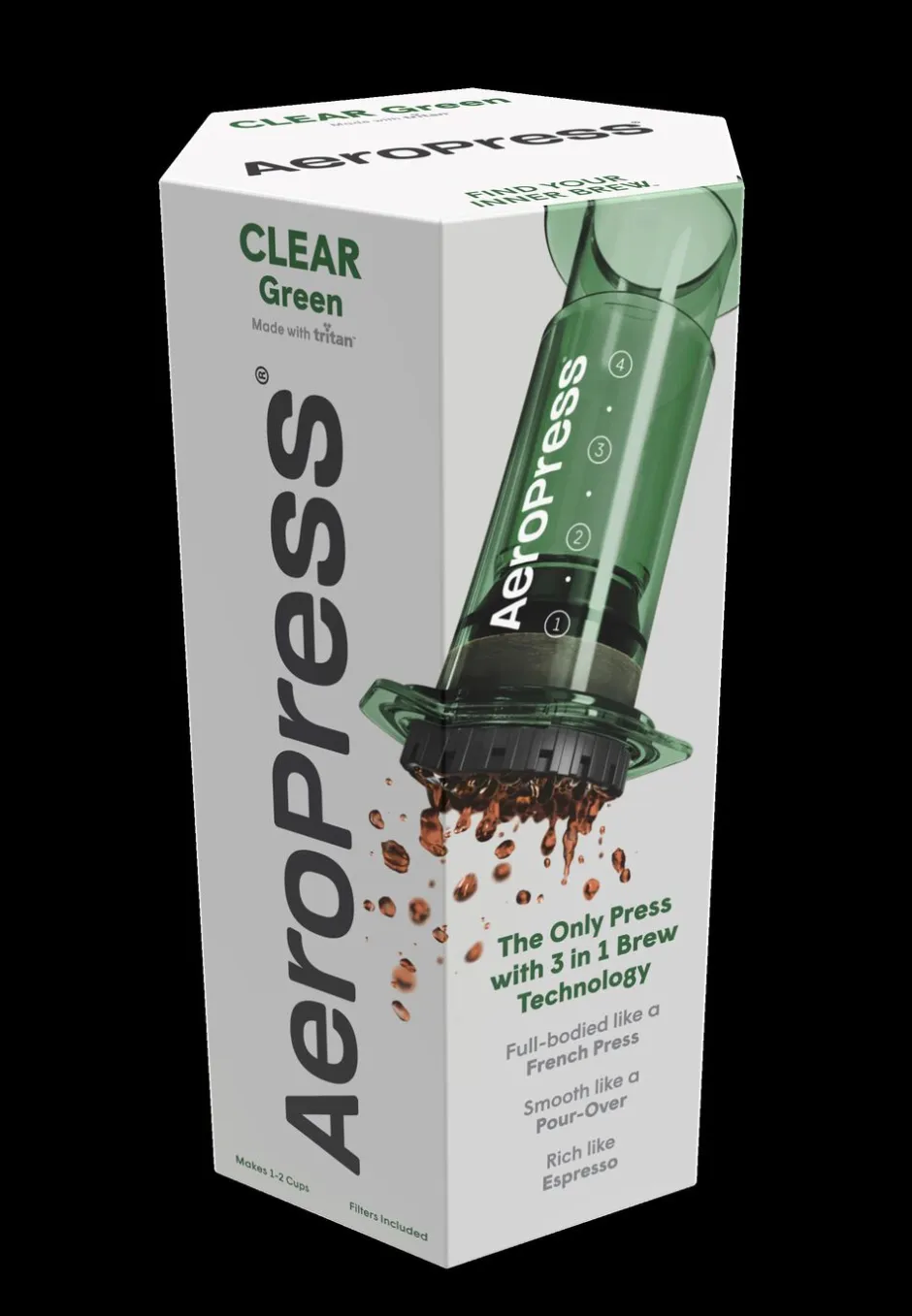 Kaffe & Te<Aeropress Clear Colors Green Coffee Press