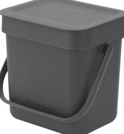 Skraldespande<Brabantia Affaldsspand m/låg sort. kon. 3 ltr