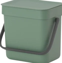 Skraldespande<Brabantia Affaldsspand m/låg sort. kon. 3 ltr