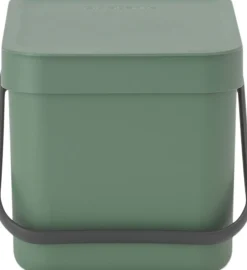 Skraldespande<Brabantia Affaldsspand m/låg sort.kon. 6 ltr.