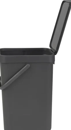 Skraldespande<Brabantia Affaldsspand m/låg sort.kon. 12 ltr