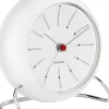 Ure & Vejrstationer<Arne Jacobsen Clocks AJ Bankers bordur hvid/hvid, Ø 11 cm, alarm