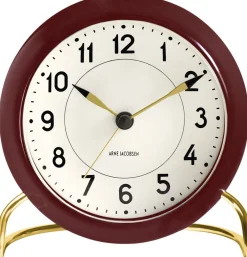 Ure & Vejrstationer<Arne Jacobsen Clocks AJ Station bordur bordeaux/hvid, Ø 11 cm, alarm