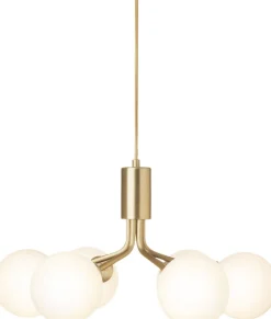 Pendler<Nuura Apiales 6, brushed brass / opal