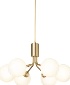 Pendler<Nuura Apiales 6, brushed brass / opal