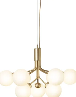 Pendler<Nuura Apiales 9, brushed brass / opal