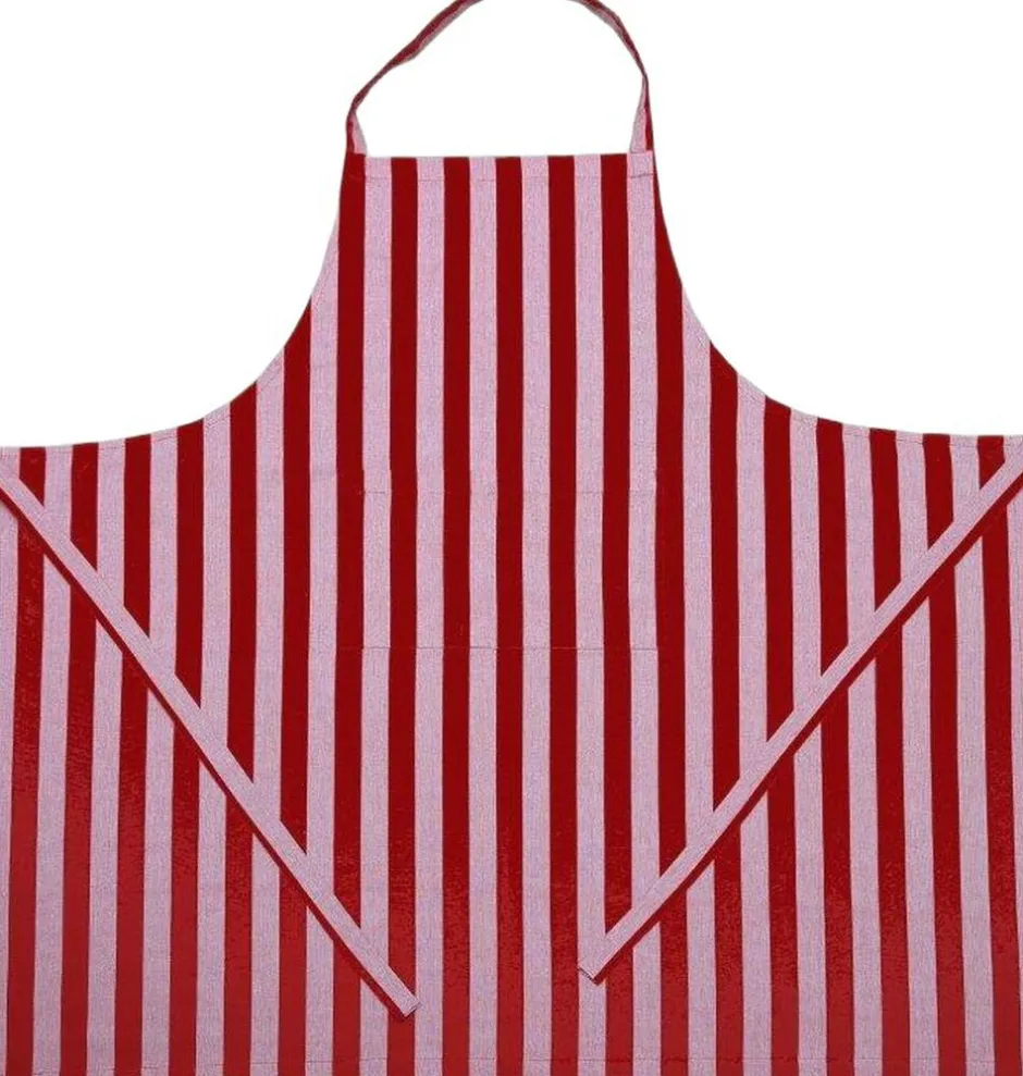 Tekstiler Til Køkkenet|Juletekstiler<Magasin du Nord Collection Apron 105x100 cm Birk - Stripe dark red