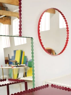 Spejle<Hay Arcs Mirror-Round-Red