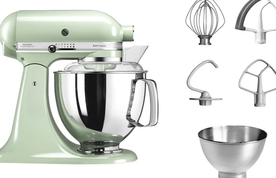Køkkenmaskiner<KitchenAid Artisan røremaskine 4,8 l – inkl. ekstra tilbehør Pistacie