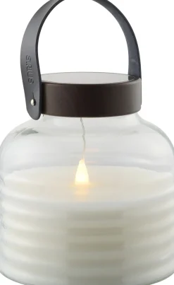 Lanterner<Sirius Aston Solar Krukke, Ø20xH20cm, Sort/Brun