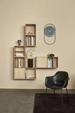 Ure & Vejrstationer<Andersen - Furniture A-Wall Clock - Black with black metal ring