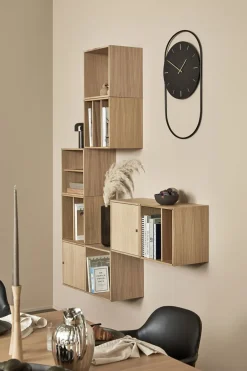Ure & Vejrstationer<Andersen - Furniture A-Wall Clock - Black with black metal ring