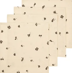 Juleservietter<Ferm Living Baies Napkins - Set of 4 - Natural/Dark Chocolate