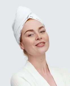 Håndklæder<Hairlust Bamboo Hair Towel Wrap, White