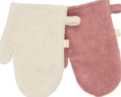 Håndklæder<Fabelab Bath Mitts - 2 pack - Bear and Bunny Ash rose