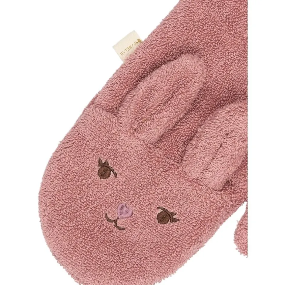 Håndklæder<Fabelab Bath Mitts - 2 pack - Bear and Bunny Ash rose