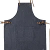 Tekstiler Til Køkkenet<DutchDeluxes BBQ Style Apron, Denim Brut with leather straps in Cognac co