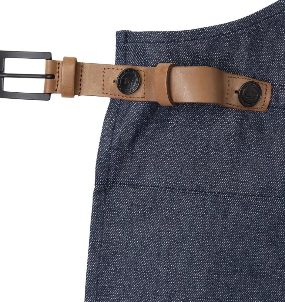 Tekstiler Til Køkkenet<DutchDeluxes BBQ Style Apron, Denim Brut with leather straps in Cognac co