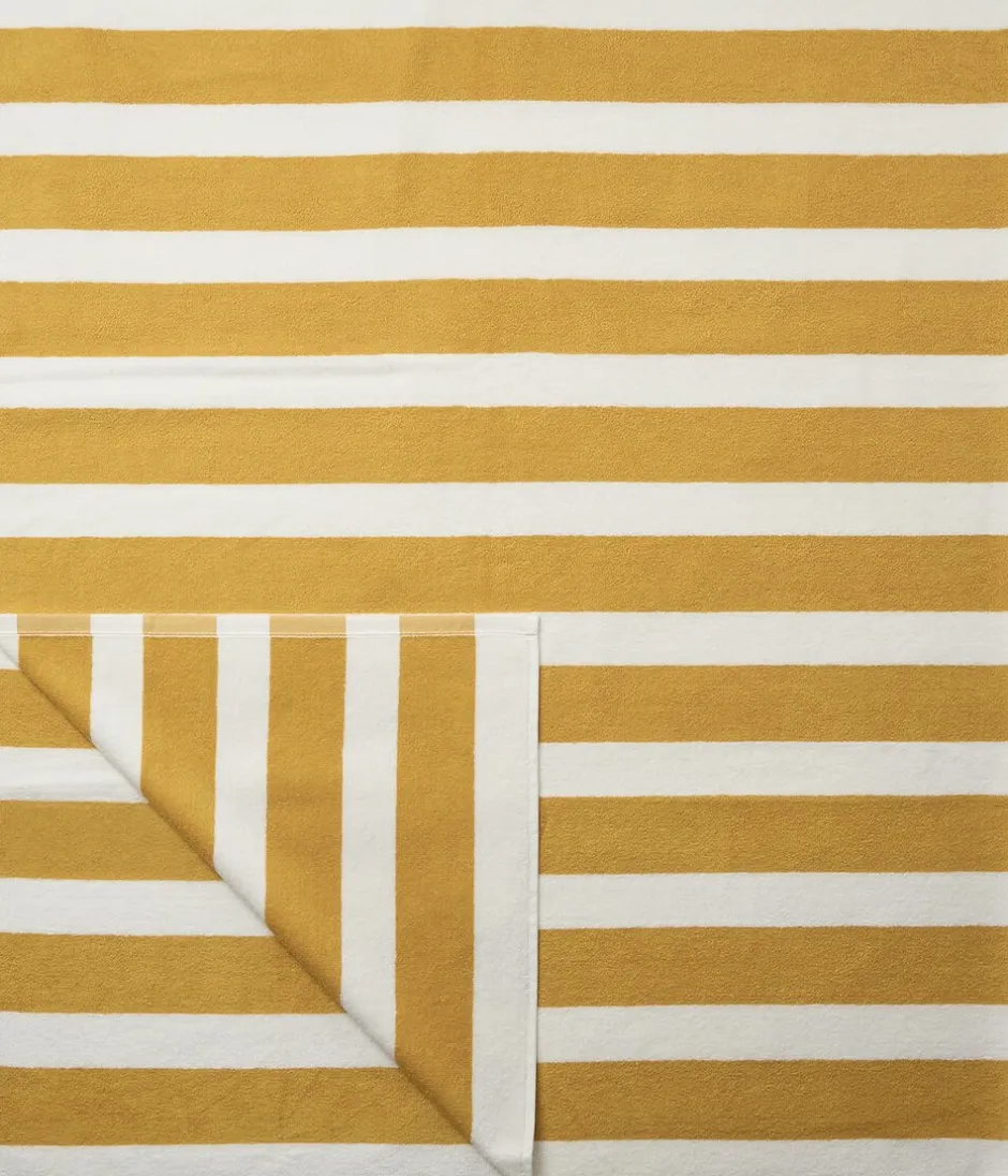 Håndklæder<Magasin du Nord Collection Beach towel 100x180 old gold/starwhite stripe GOTS