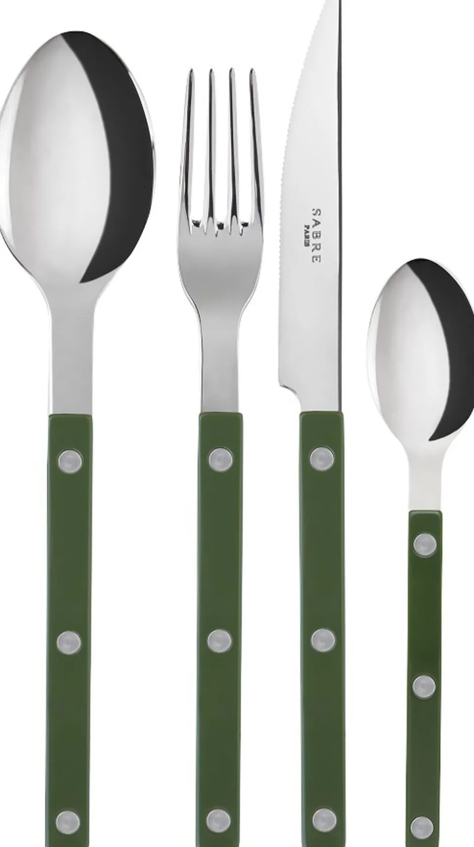 Bestik<Sabre Paris Bistrot Solid / 4 pieces cutlery set / Green