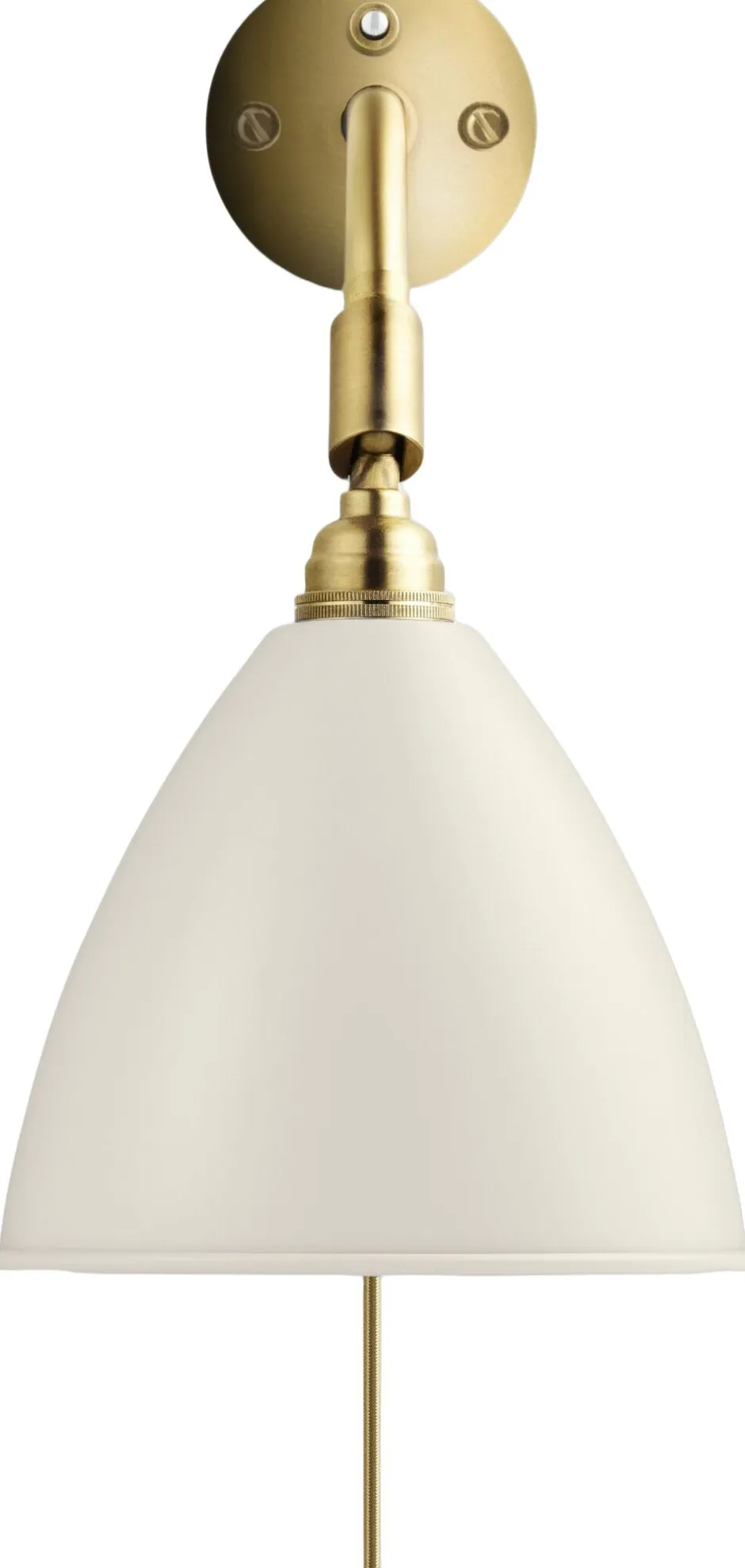 Væglamper<Gubi BL7 Wall lamp bone china/brass switch on backplate