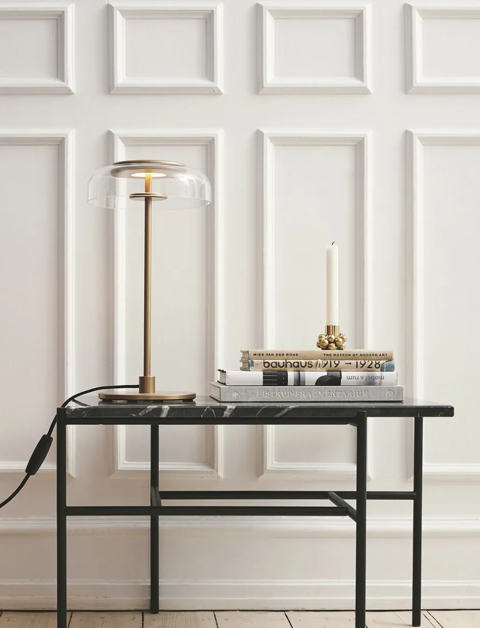 Bordlamper<Nuura Blossi Table, nordic gold / clear
