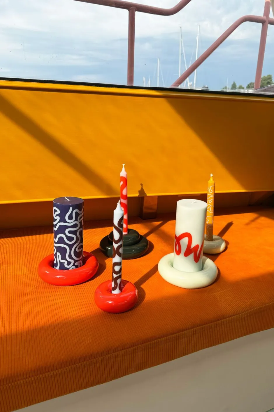 Lys & Lysestager<Studio About BOB CANDLE HOLDER, LARGE, LIGHT BLU