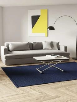 Gulvtæpper<Rug Solid Bomuldstæppe, Blueberry Blå
