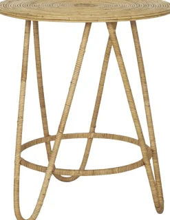 Møbler<Ib Laursen Bord rund m/3 ben rattan