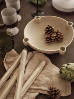 Lys & Lysestager<Ferm Living Bowl Candle Holder - L - Ceramic - Light Grey