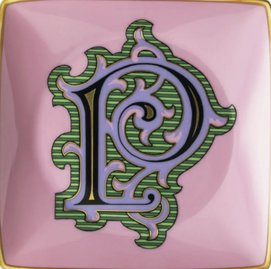 Opbevaring<Versace Bowl 12cm sq. flat, Holiday Alphabet P,