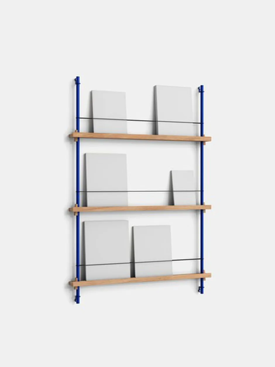 Møbler<Moebe Box set, Magazine Shelving MS.115. 1, Oak shelves, Deep Blue