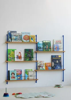 Møbler<Moebe Box set, Magazine Shelving MS.115. 1, Oak shelves, Deep Blue