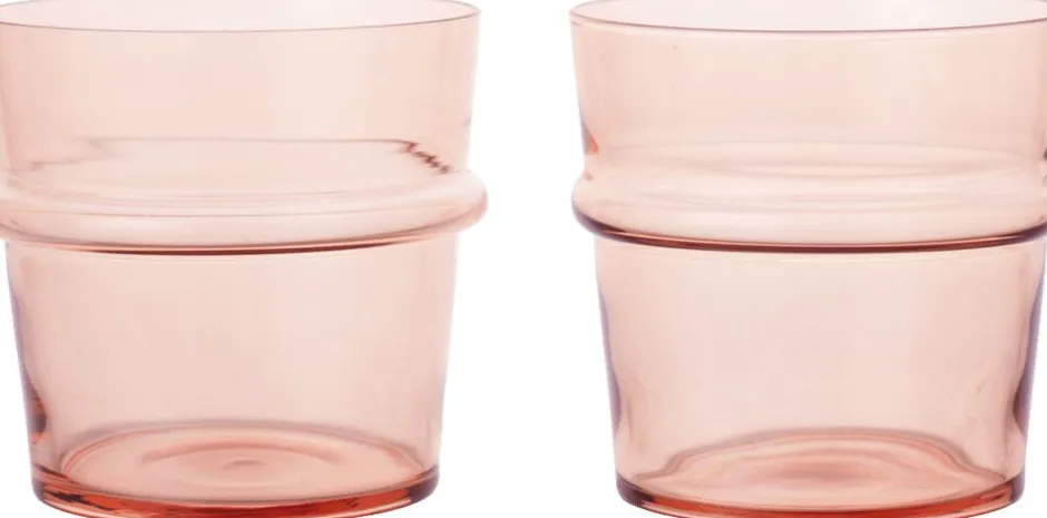 Glas<Ferm Living Boya Low Glasses - Set of 2 - Blush