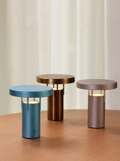 Trådløse Lamper<Hübsch BringMe Portable Lamp Mini Metallic Turquoise
