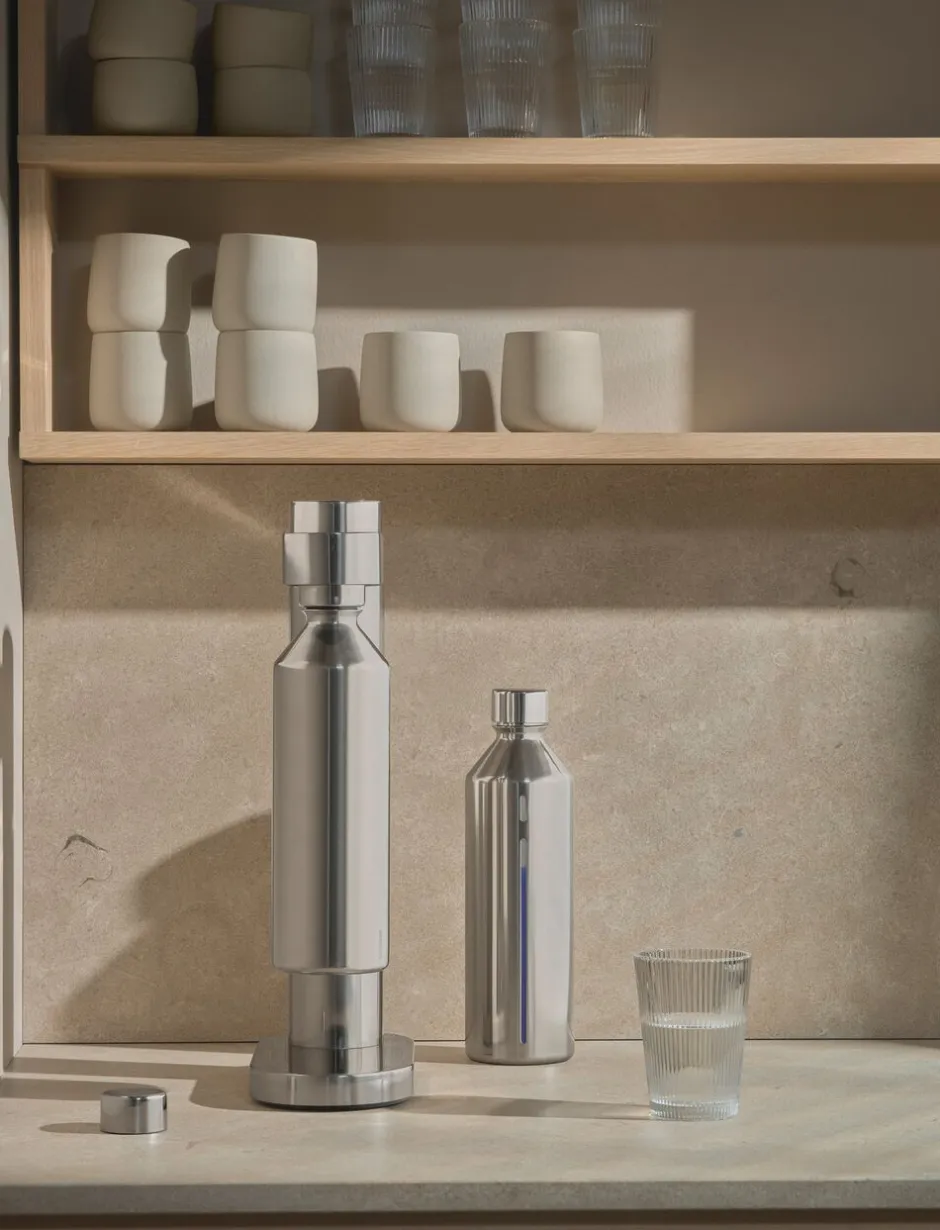 Køkkenmaskiner<Stelton Brus flaske til kulsyremaskine 1.2 l. steel