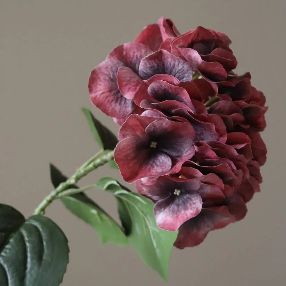 Kunstige Blomster & Træer<Botané Burgundy Hydrangea Flower