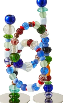 Lys & Lysestager<Polspotten candle holder beads multi-color