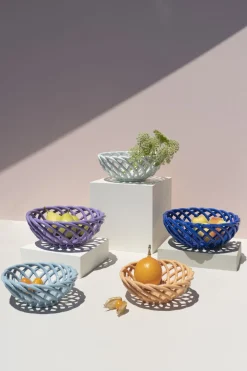 Figurer & Skulpturer<OCTAEVO CERAMIC BASKET SICILIA SMALL LIGHT BLUE
