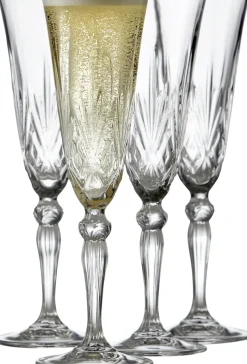 Glas<Lyngby Glas Champagne Melodia 16cl 4 stk.
