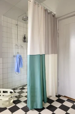 Badeforhæng<Hay Check Shower Curtain-Green