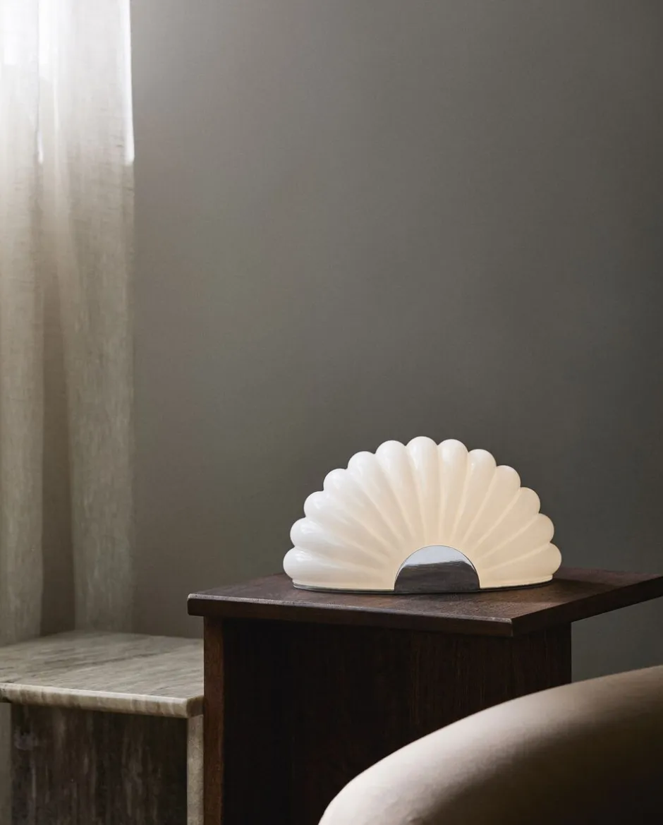 Trådløse Lamper<Nordal CHIA lamp w. chrome finish - white