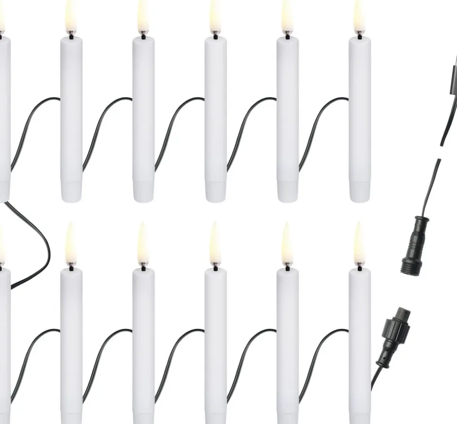 Elektriske Julelys<Uyuni Christmas string, 12 candles, USB-C, White, 1,3x11 cm