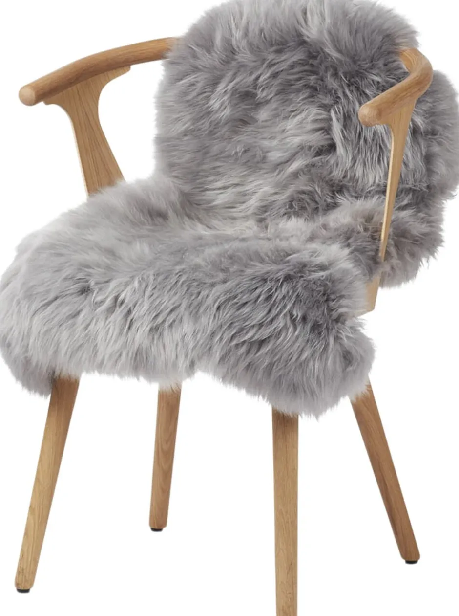 Skind<NATURES Collection 90cm-up New Zealand Sheepskin, Long Wool Light Grey 90x60