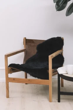 Skind<NATURES Collection 90cm-up New Zealand Sheepskin, Long Wool Black 90x60