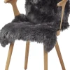 Skind<NATURES Collection 90cm-up New Zealand Sheepskin, Long Wool Dark Grey/ 90x60